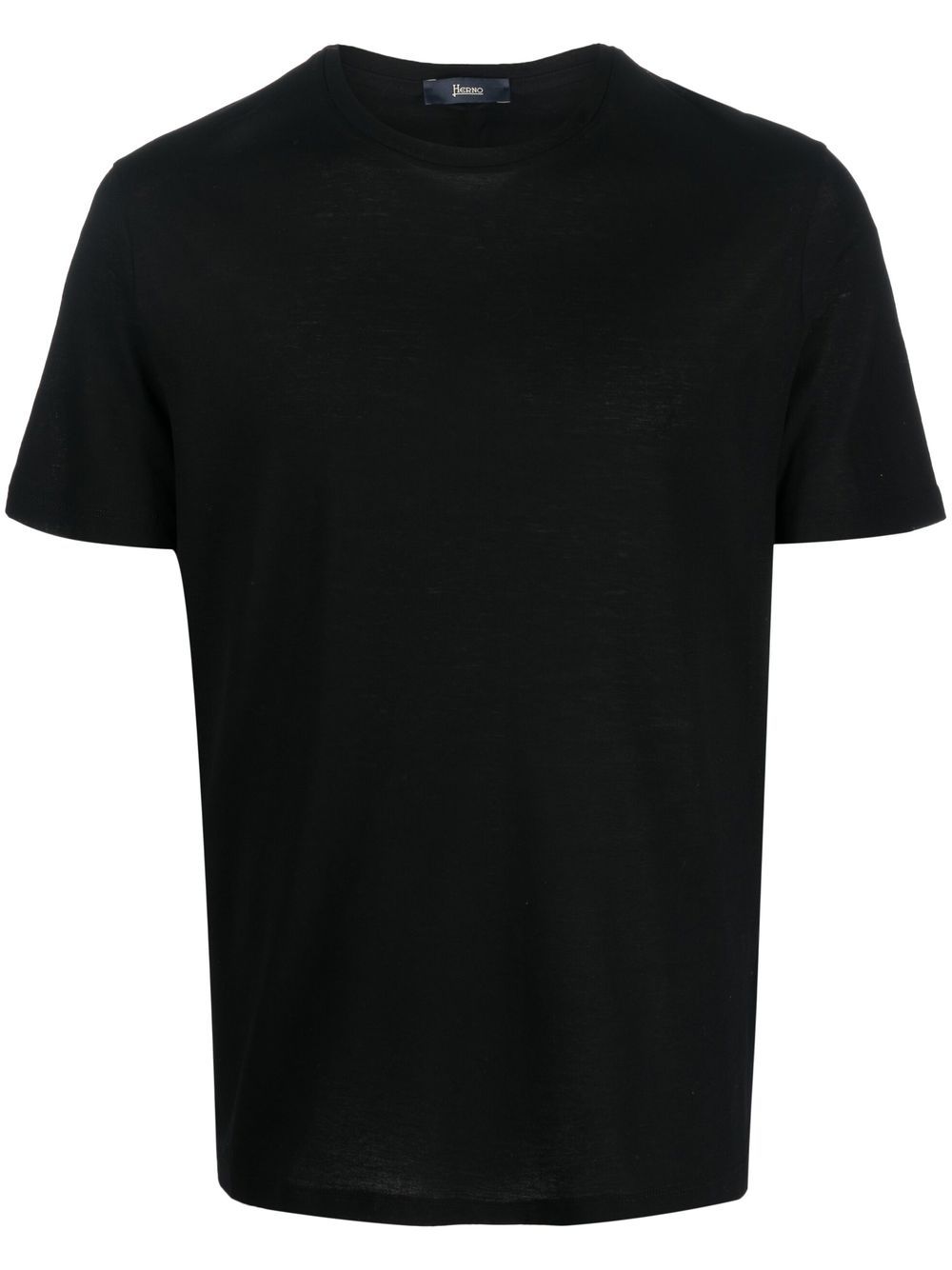 Shop Herno Logo-plaque Cotton T-shirt In Black