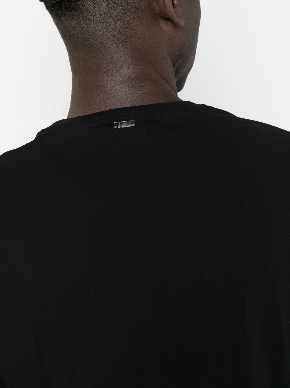 Shop Herno Logo-plaque Cotton T-shirt In Black