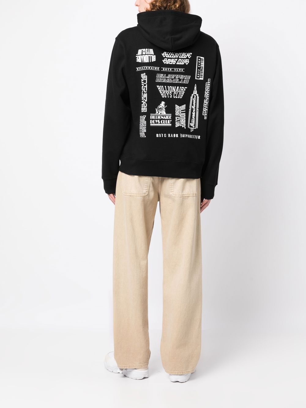 Shop Billionaire Boys Club Graphic-print Long Sleeve Hoodie In Black