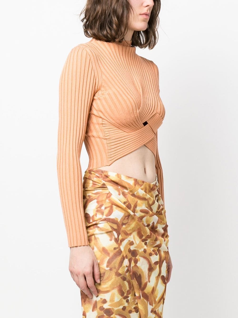 Shop Stella Mccartney Cut-out Knitted Jumper In Orange