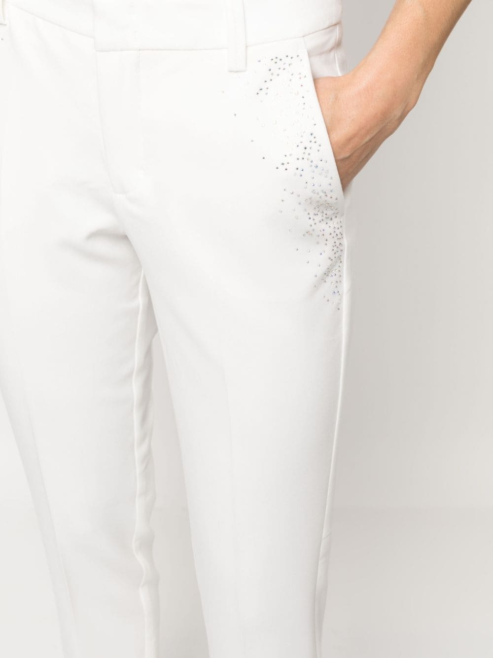 Shop Zadig & Voltaire Prune Rhinestones-studded Trousers In White