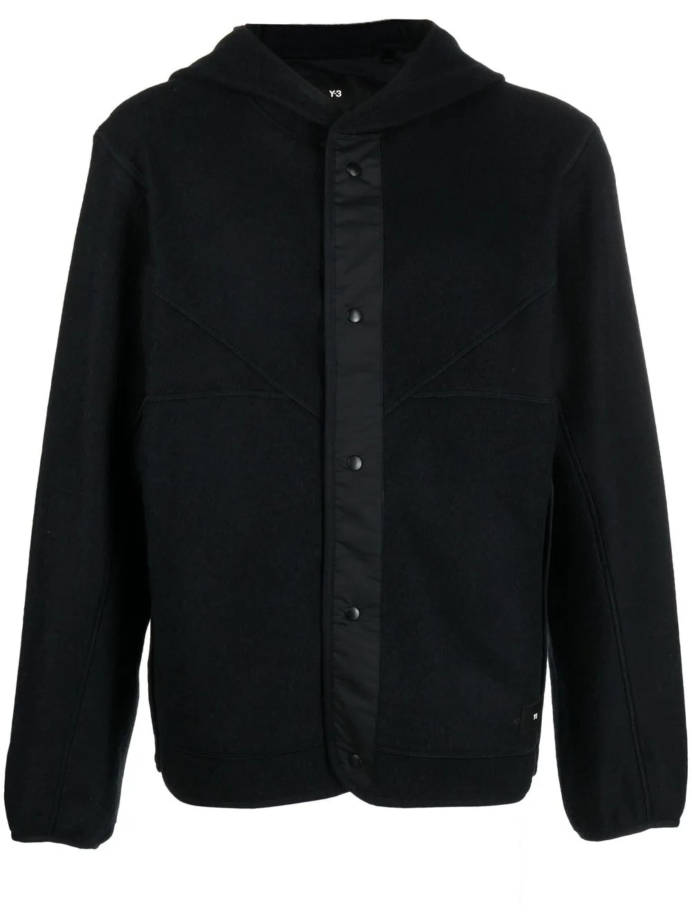 

Y-3 logo-patch hooded jacket - Black