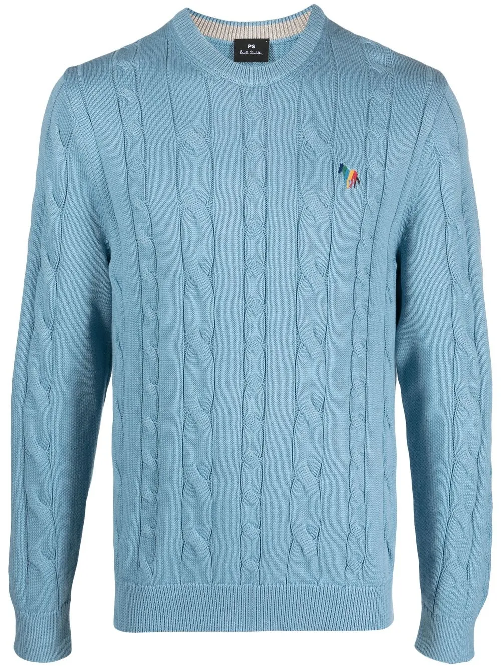 

PS Paul Smith embroidered-logo cable-knit jumper - Blue