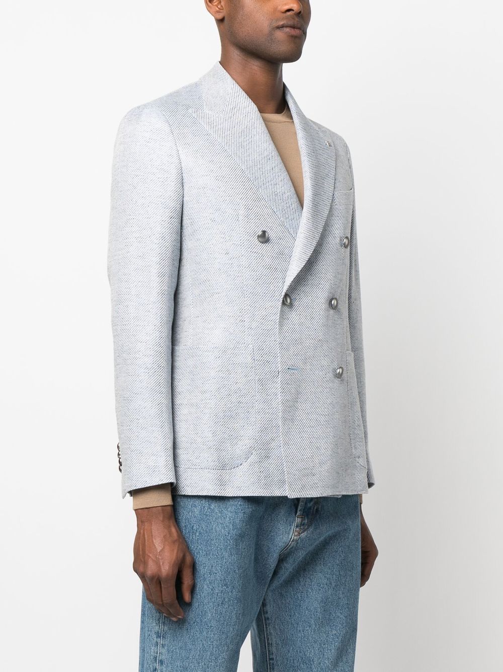 Tagliatore linen double-breasted blazer Men