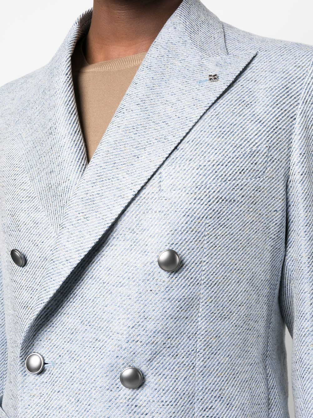 Tagliatore linen double-breasted blazer Men