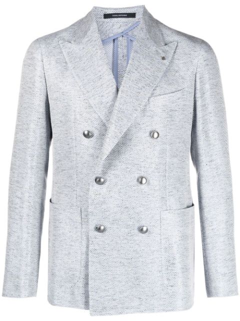 Tagliatore linen double-breasted blazer Men