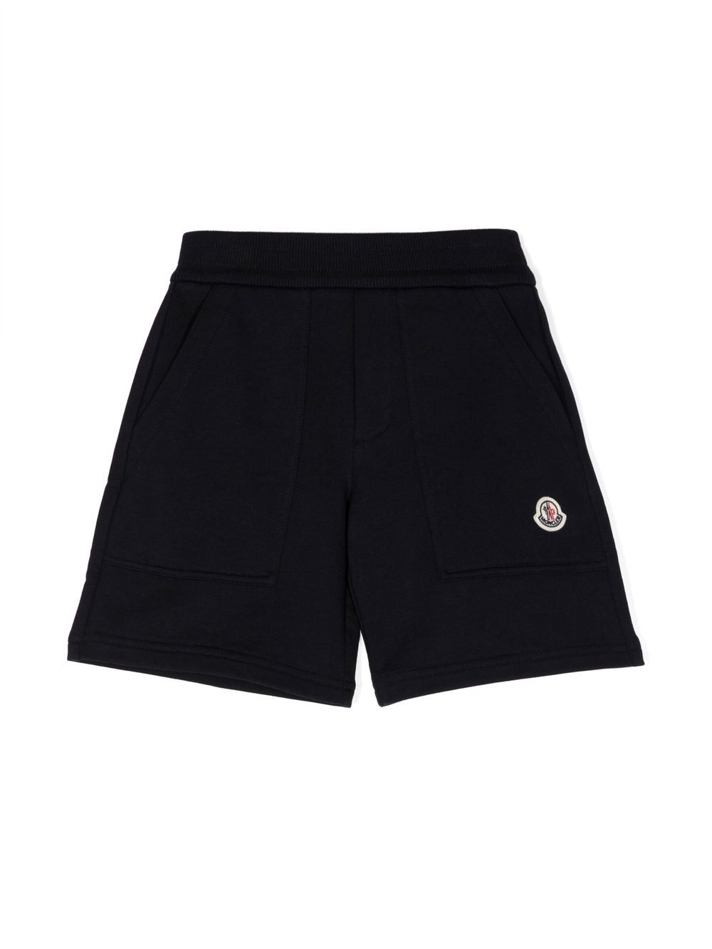 Moncler Enfant logo-patch cotton shorts - Blue