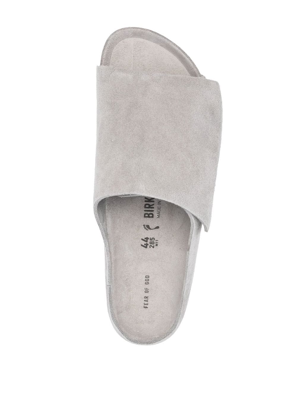 Shop Fear Of God Slip-on Suede Slippers In 灰色