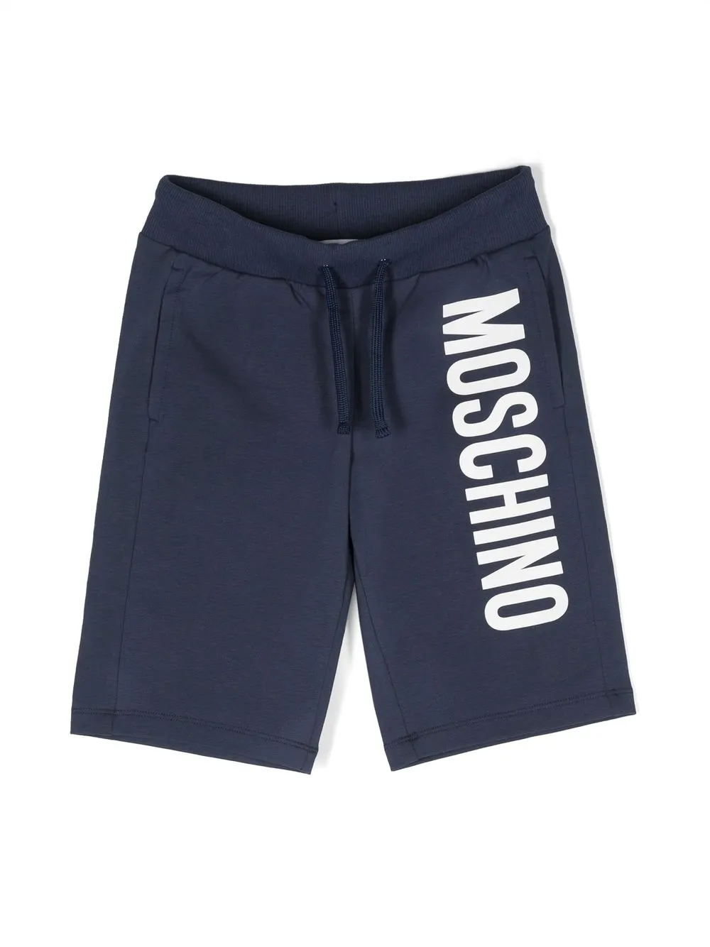 

Moschino Kids logo-print stretch-cotton shorts - Blue