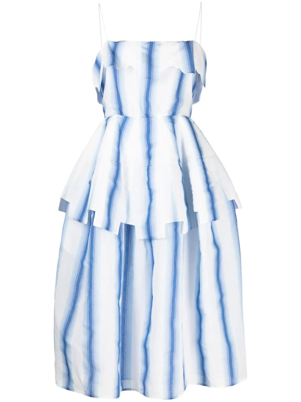 ROSIE ASSOULIN STRIPE-PRINT LAYERED DRESS