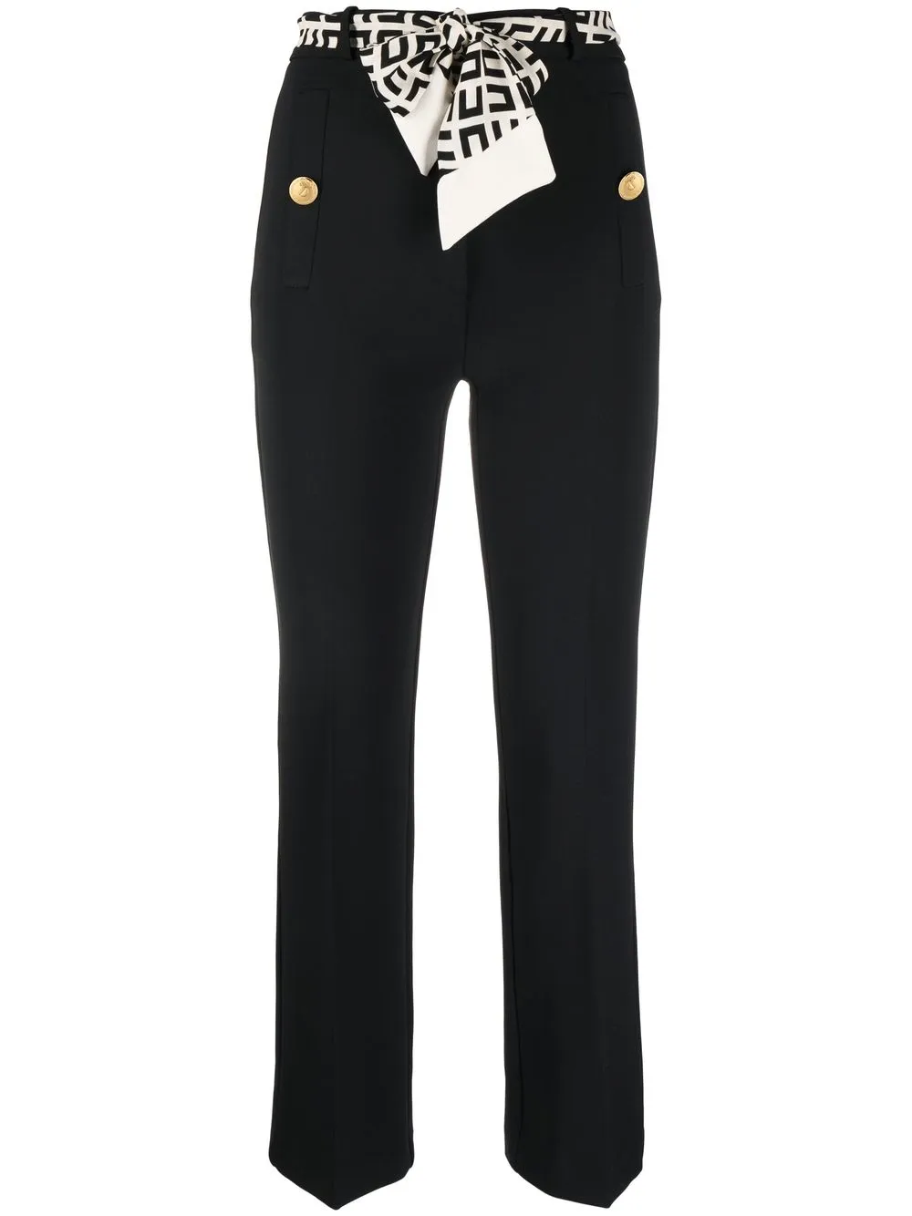 

Elisabetta Franchi cropped scarf-belt trousers - Black