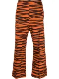 Pierre-Louis Mascia wide-leg geometric-print trousers - Orange