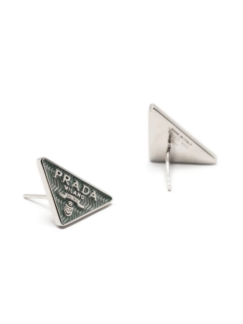Prada Triangle Logo Earrings Farfetch