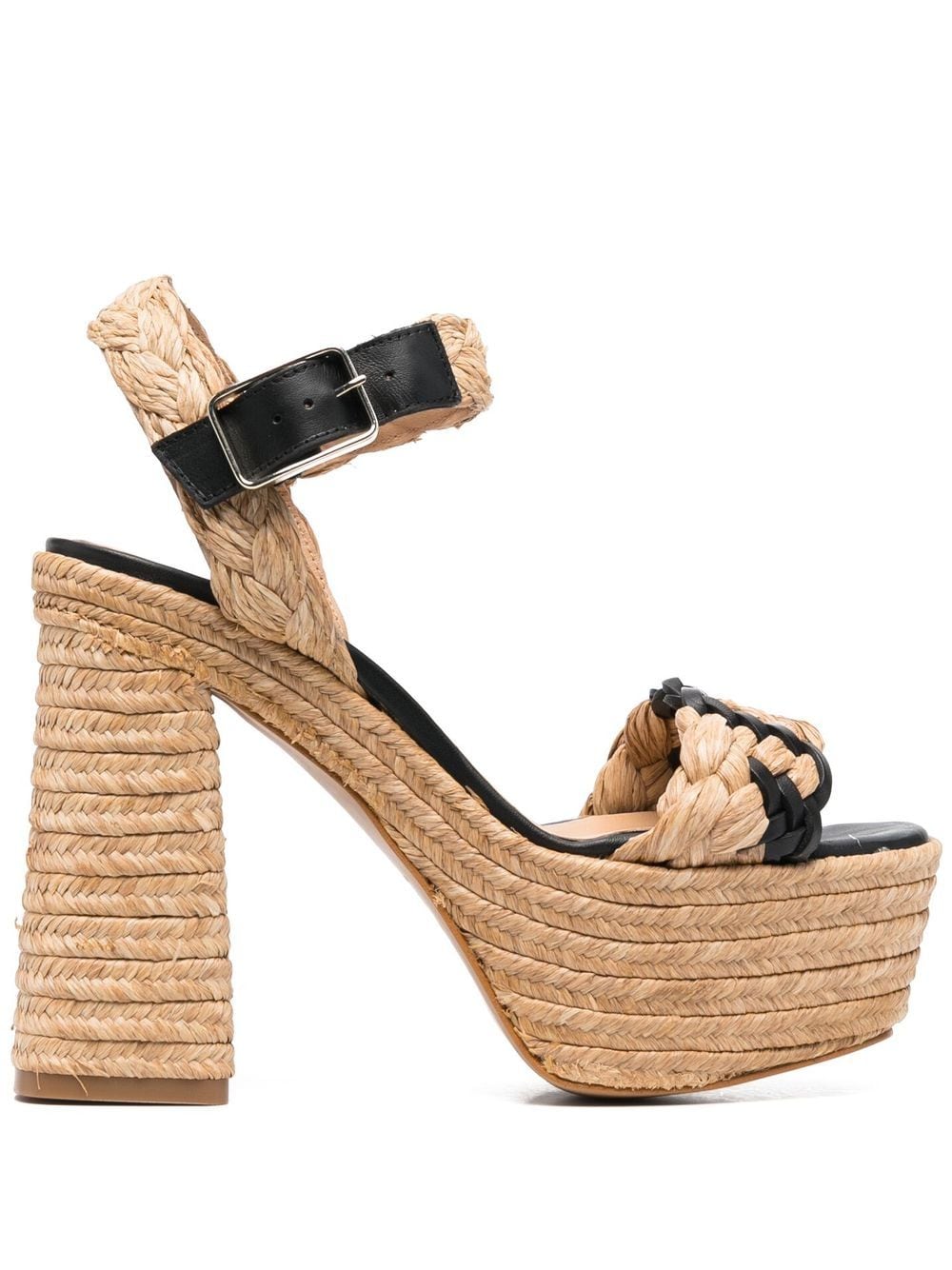 CASTAÃ±ER AGNES 135MM RAFFIA-LEATHER SANDALS