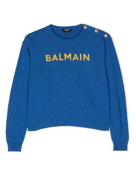 embroidered-logo crew-neck jumper 