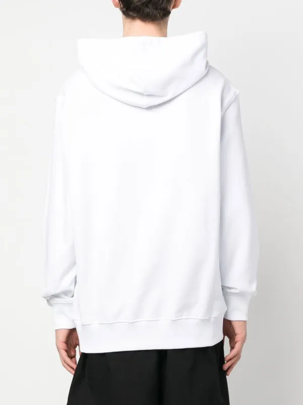 Versace Jeans Couture logo-print Cotton Hoodie | White | FARFETCH