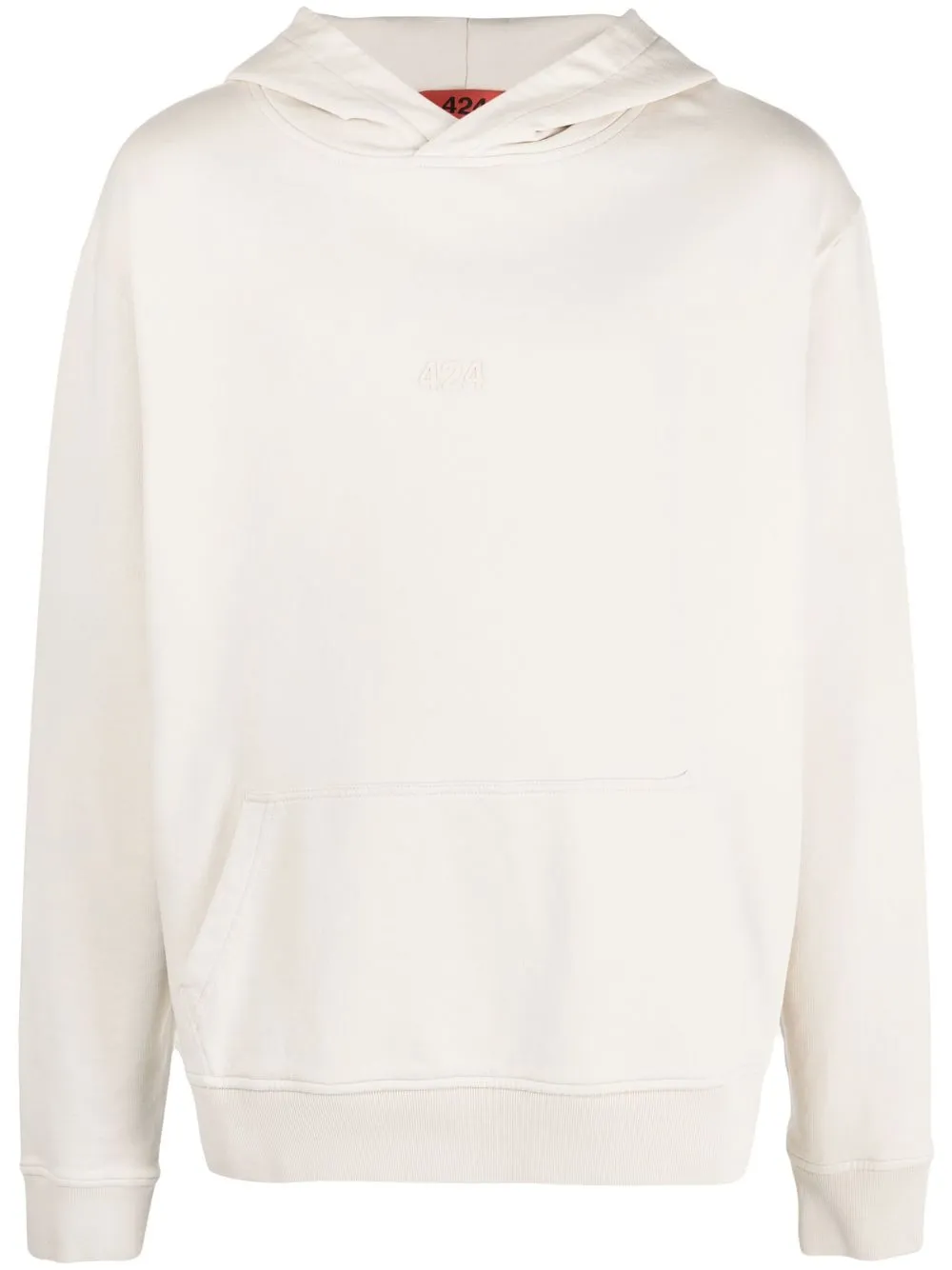 

424 debossed-logo cotton hoodie - Neutrals