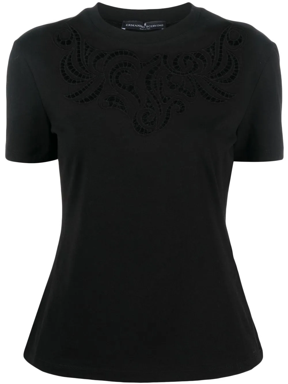 

Ermanno Scervino openwork-detail cotton T-shirt - Black