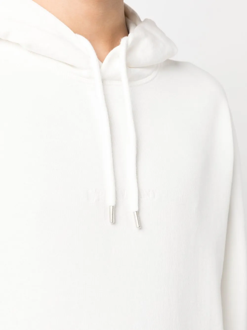 C.p. Company Spray-paint Effect Cotton Hoodie In Weiss