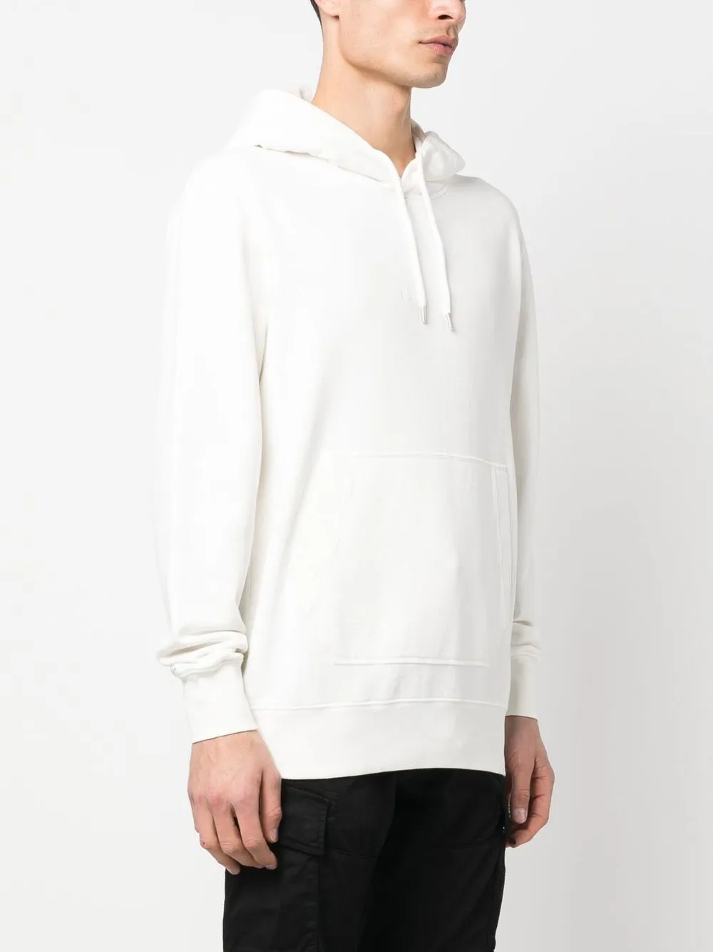 C.p. Company Spray-paint Effect Cotton Hoodie In Weiss