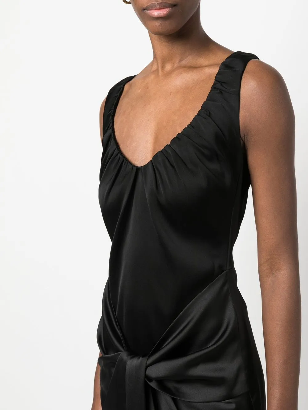 Shop V:pm Atelier Knot-detail Sleeveless Dress In Black