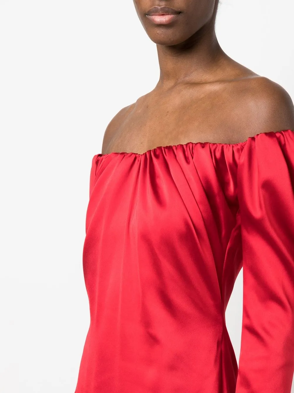 V:pm Atelier Schulterfreies Kleid In Red