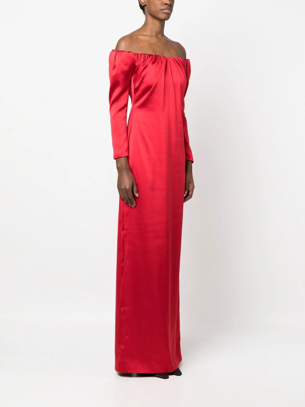 V:pm Atelier Schulterfreies Kleid In Red