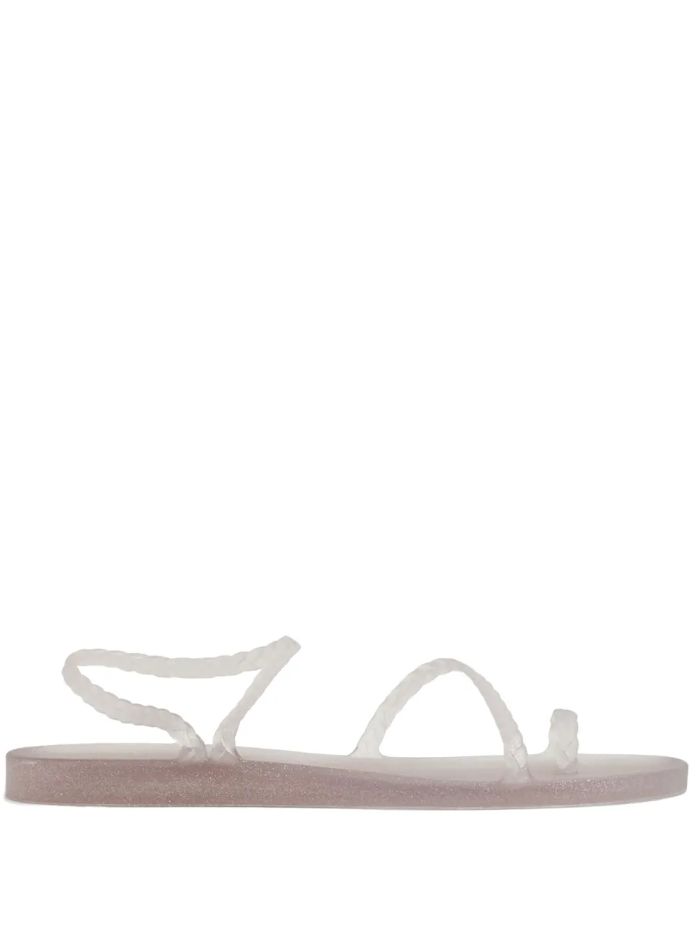 Ancient Greek Sandals Embellished Flat Sandals In Neutrals