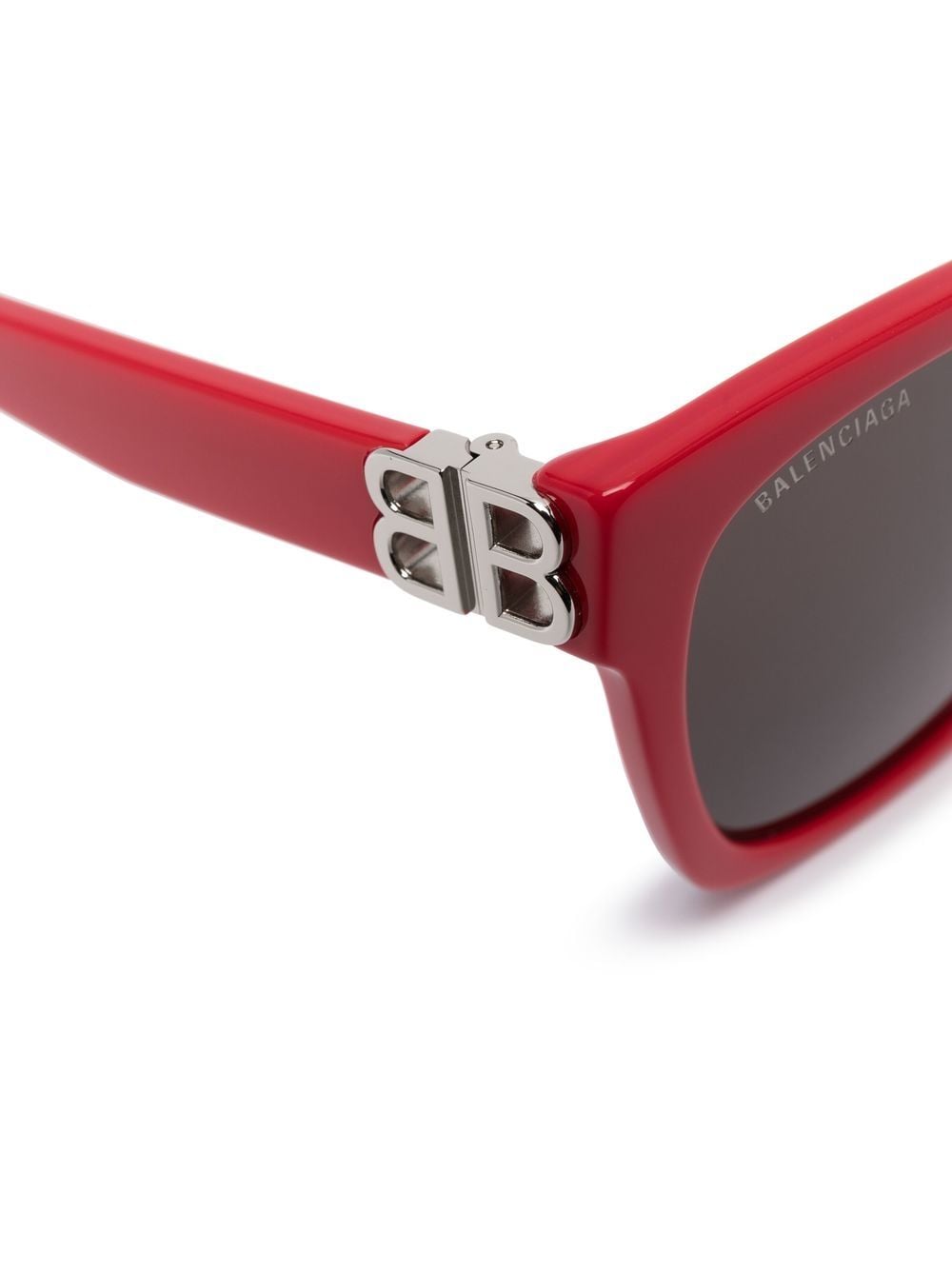 Shop Balenciaga Logo-plaque Square-frame Sunglasses In Rot