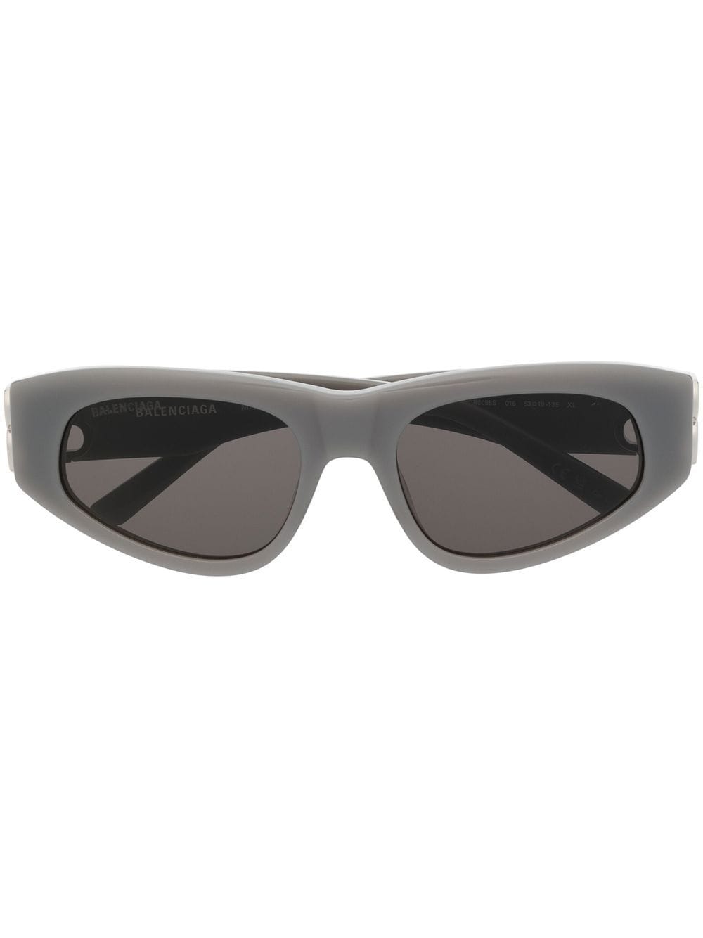 Balenciaga Logo-plaque Biker Sunglasses In Grau