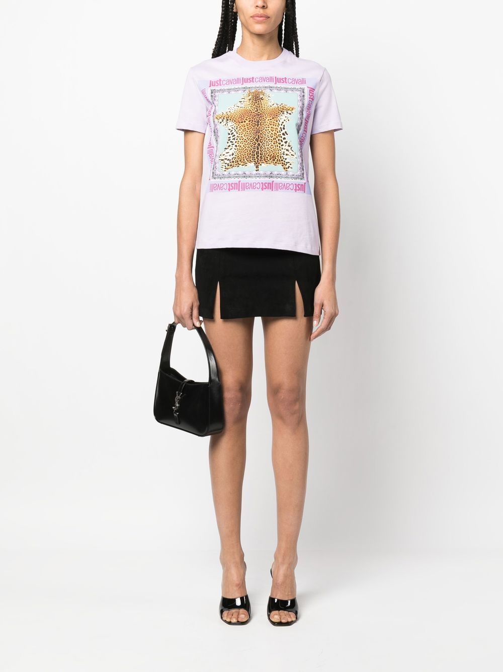 Just Cavalli T-shirt met logoprint - Paars