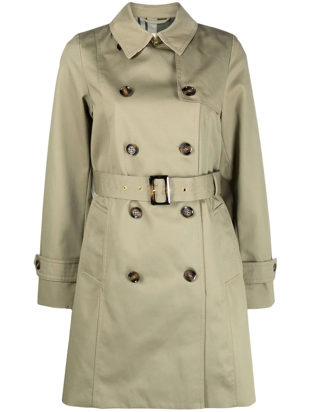 

Barbour Greta Short belted trench coat - Green