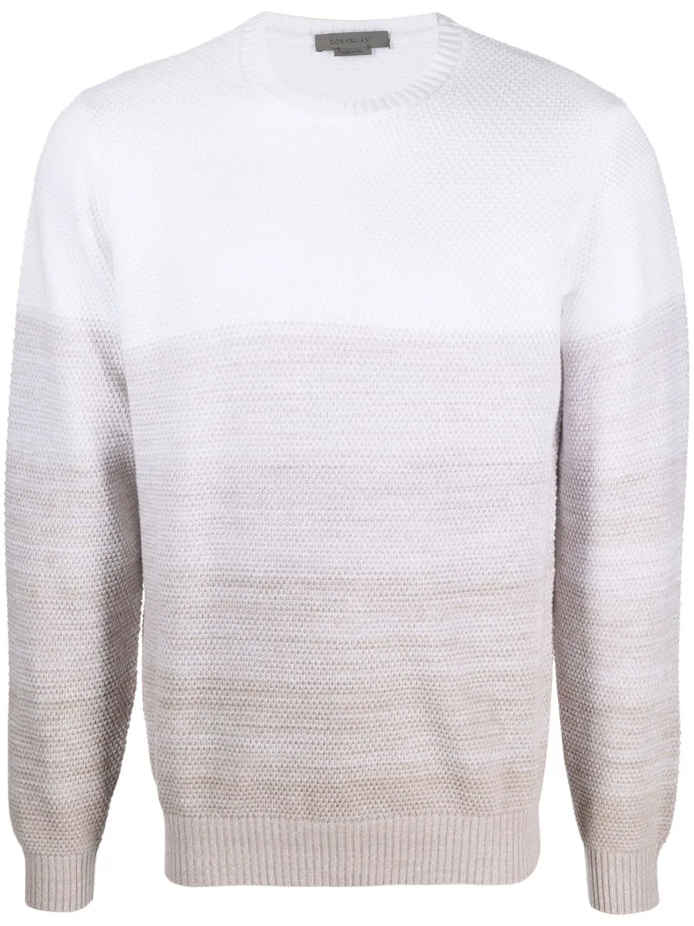 

Corneliani gradient-effect knitted jumper - White