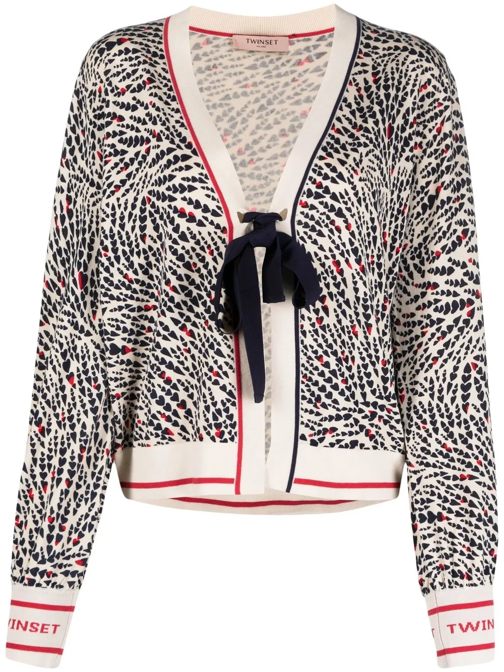 

TWINSET heart-print long-sleeve cardigan - Blue