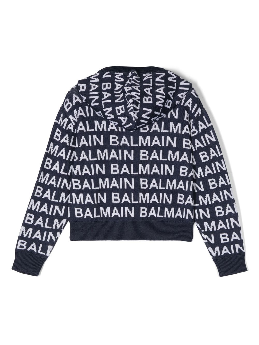 Shop Balmain Logo Print Sweater In Blue