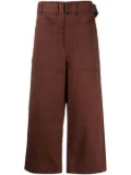 LEMAIRE wide-leg cotton-linen trousers - Brown