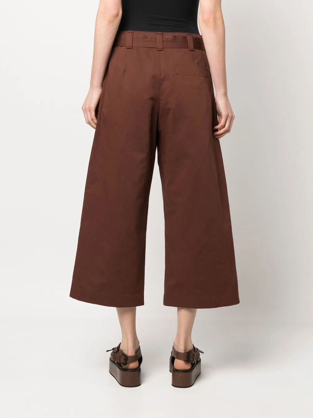 Shop Lemaire Wide-leg Cotton-linen Trousers In Braun