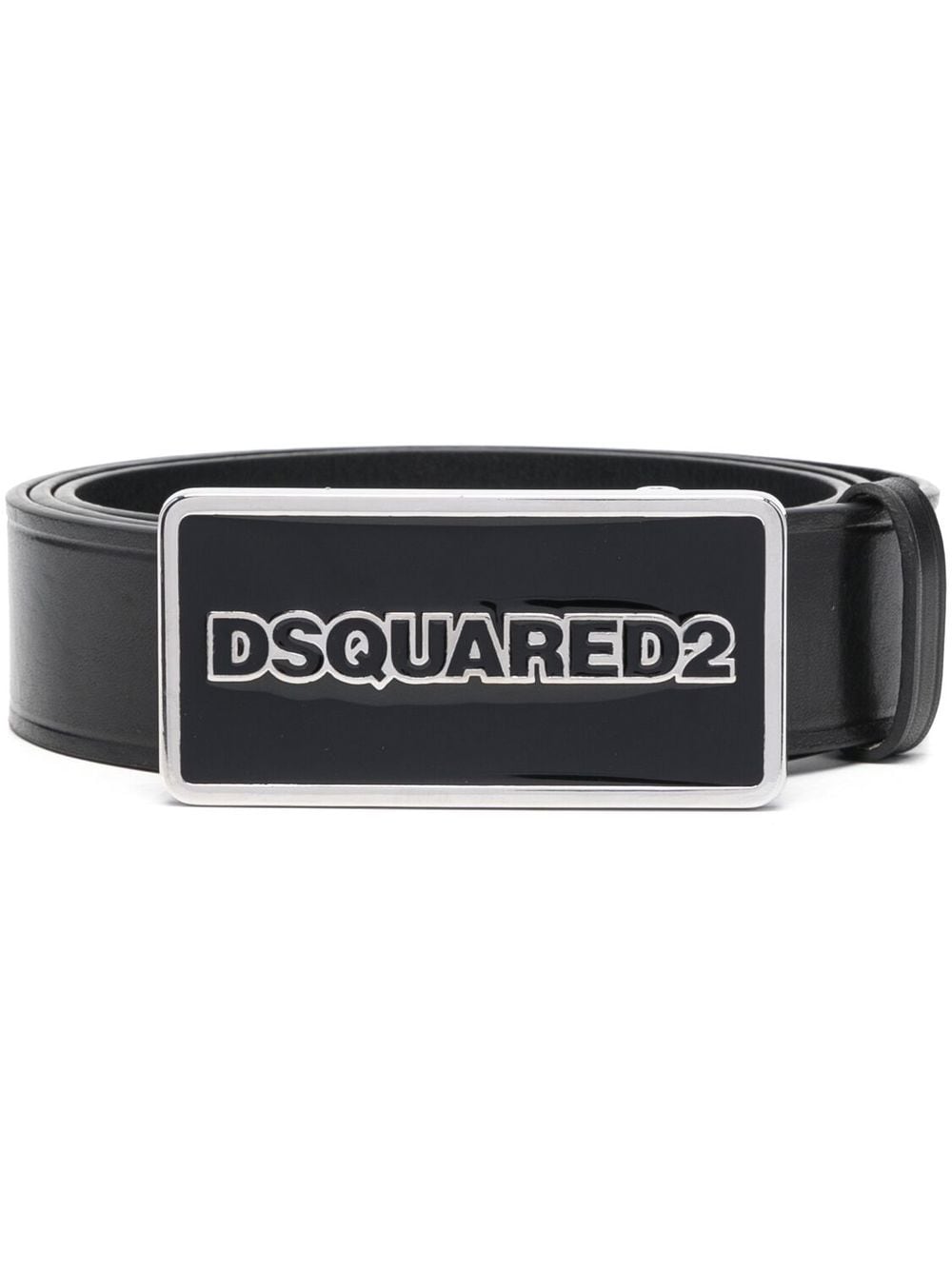 Dsquared2 Logo-buckle Leather Belt In Schwarz