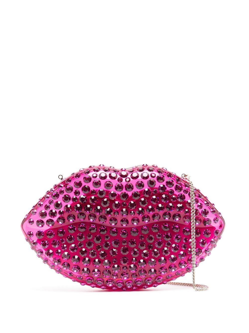 Shop Aquazzura Lip Shape Clutch Bag In Rosa