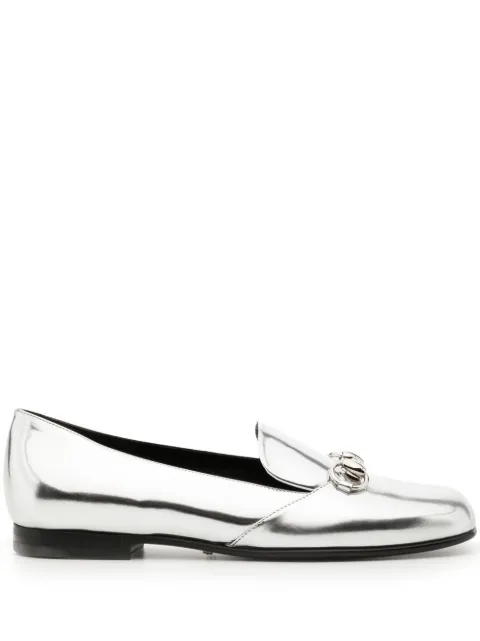 Gucci metallic-finish loafers