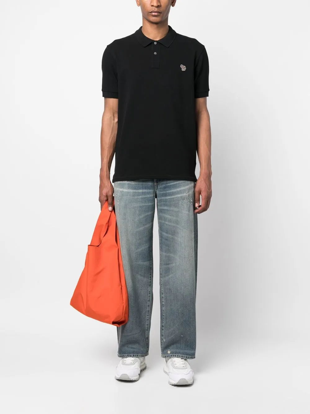 PS Paul Smith Poloshirt met zebraprint - Zwart