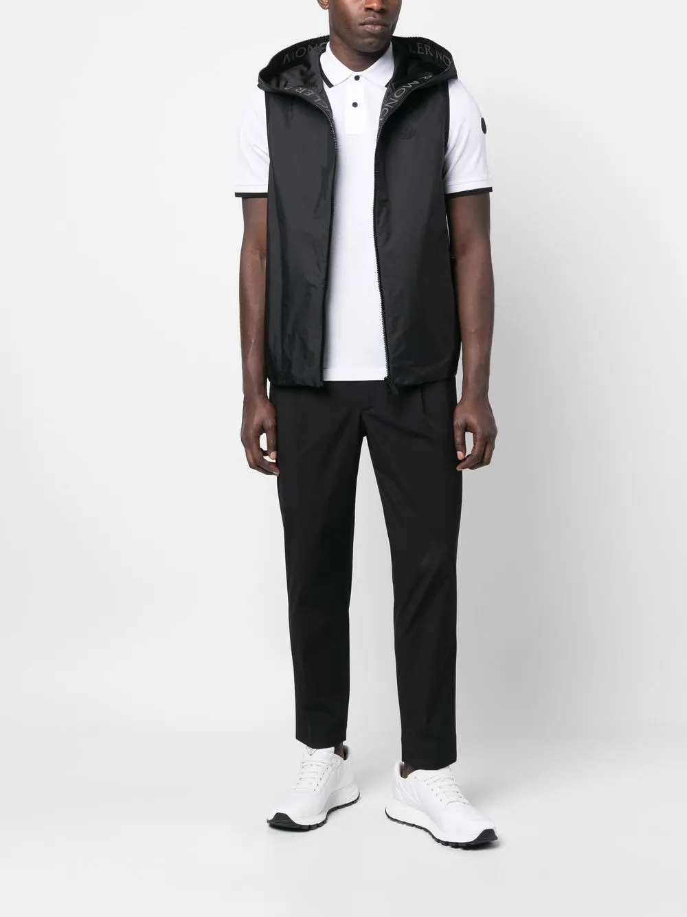Moncler Bodywarmer met logopatch - Zwart