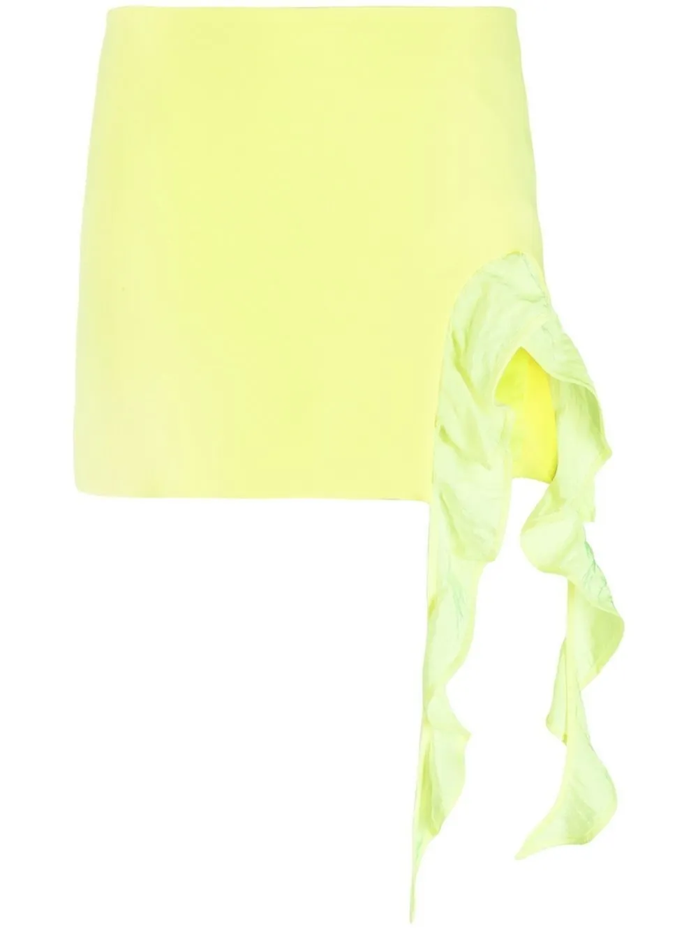 Shop David Koma Ruffle-trimmed Miniskirt In Yellow