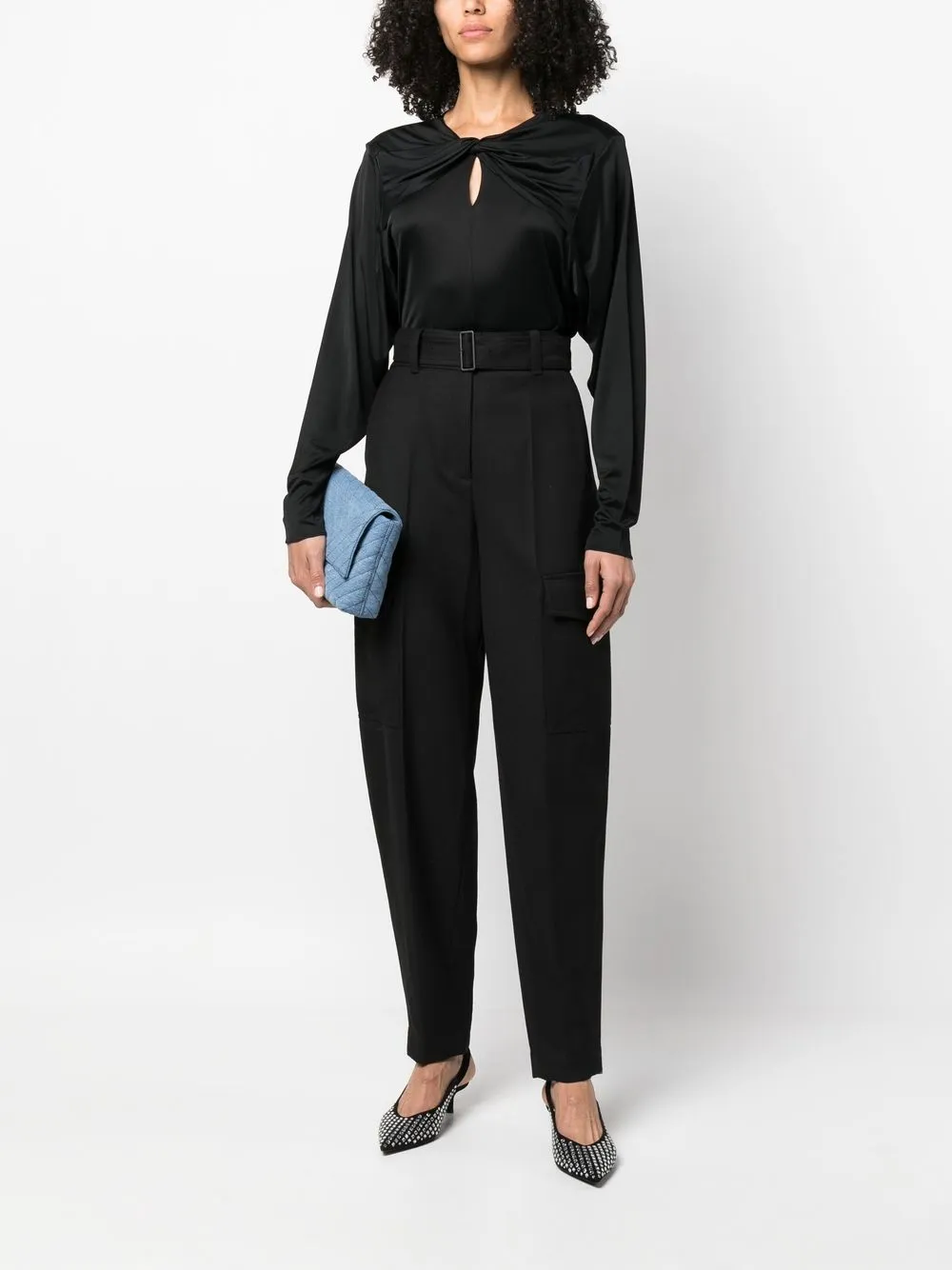 ISABEL MARANT blouse met keyhole - Zwart