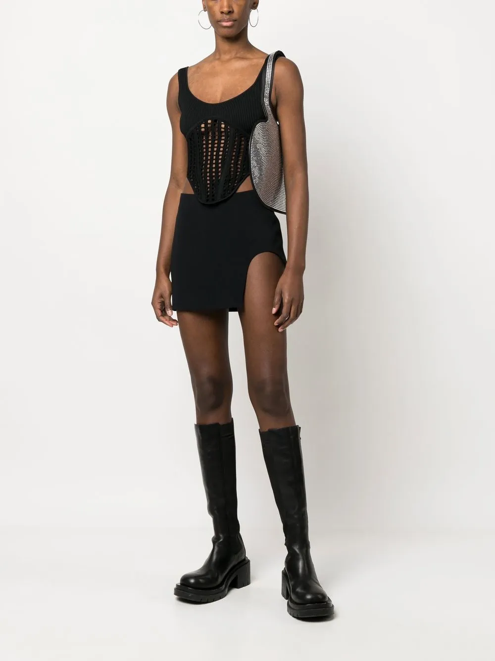 David Koma Mini-rok met uitgesneden detail - Zwart