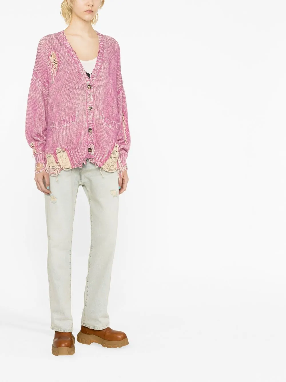 R13 Gerafeld vest - Roze