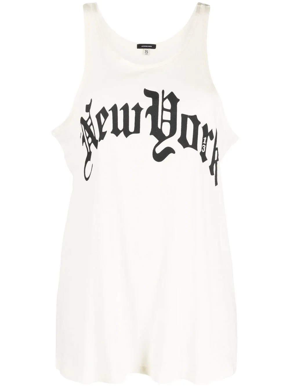 

R13 New York-print cotton tank top - Neutrals