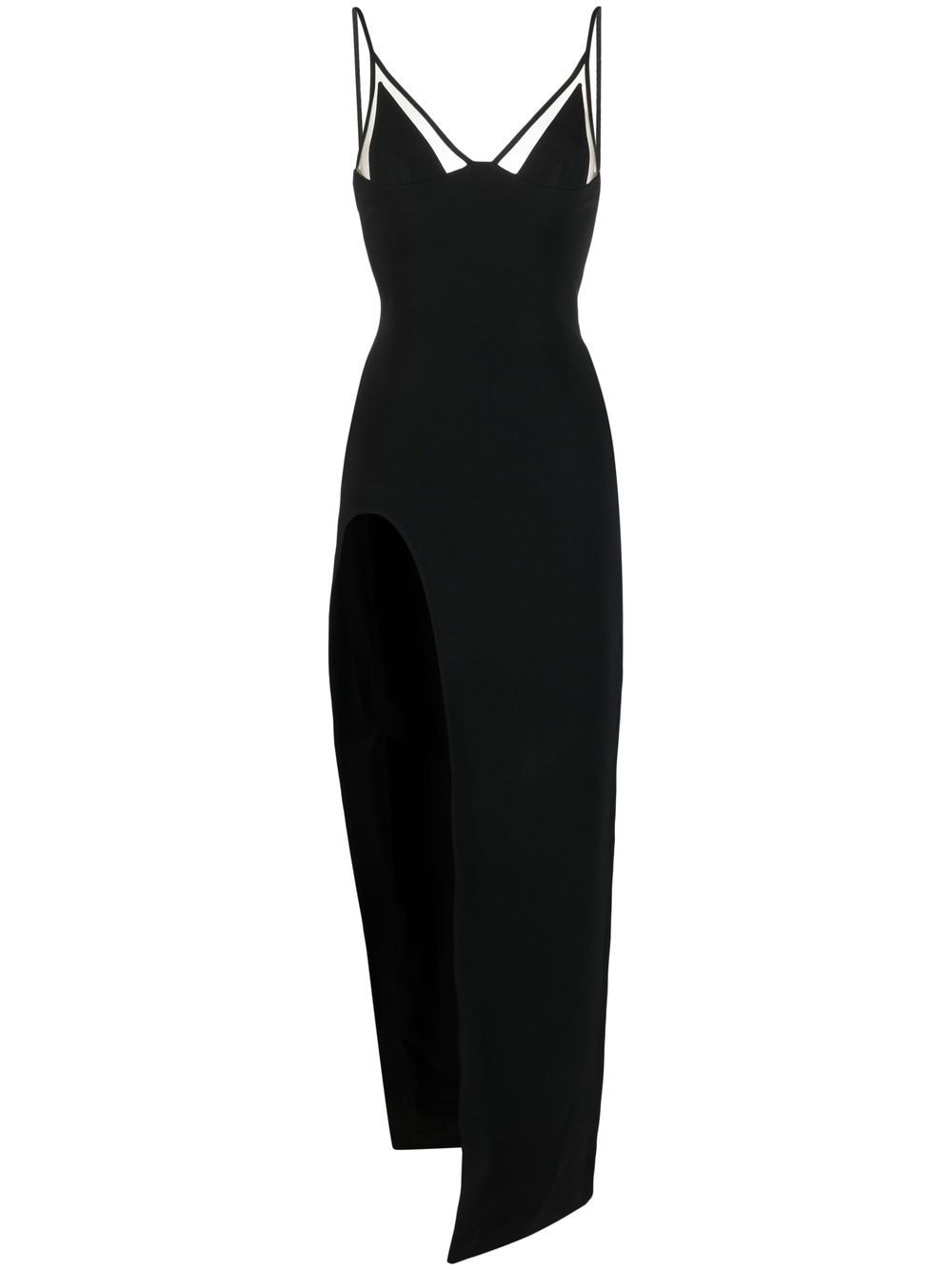 Shop David Koma Slit-detail Column Gown In Black