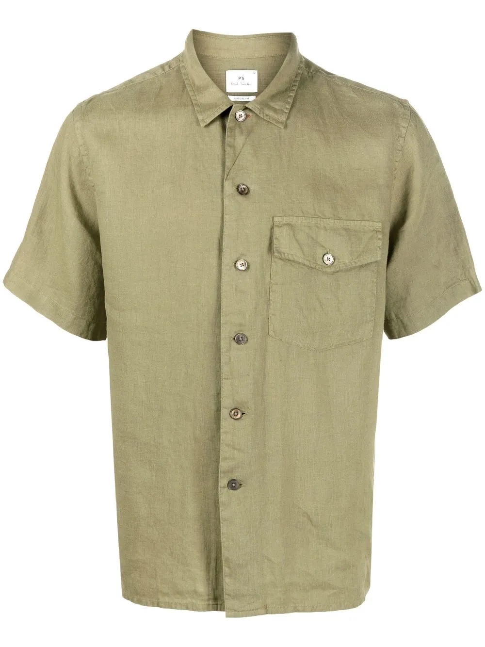 

PS Paul Smith chest-pocket linen shirt - Green