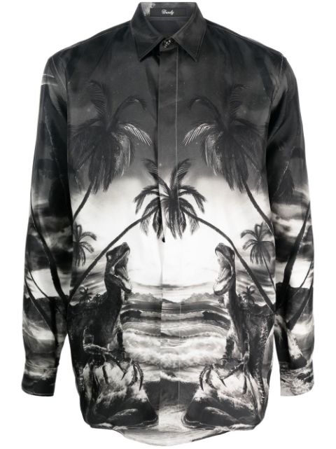 Philipp Plein dinosaur-print silk shirt 